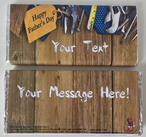 Personalised Happy Father's Day Tool Design Chocolate Bar