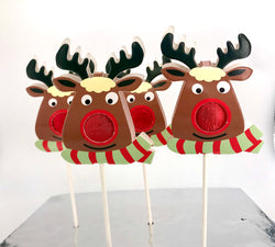 Handmade Chocolate Rudolph The Red Nose Reindeer Lollies