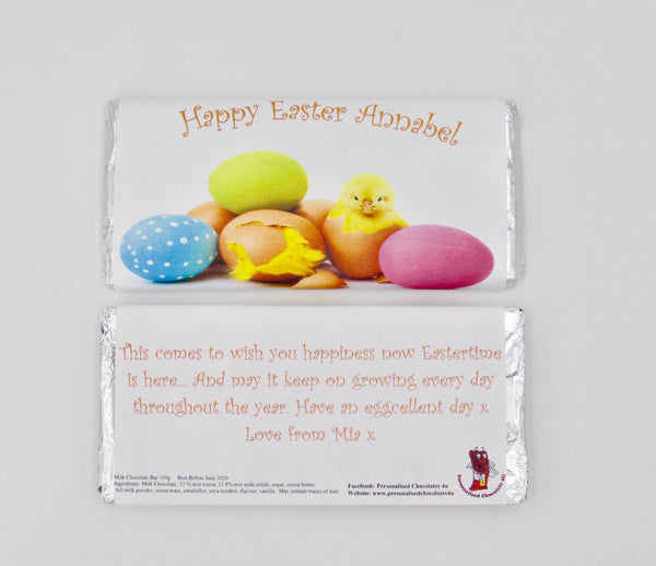 Personalised Easter Chick Chocolate Bar