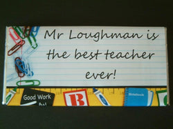 Personalised Thank you Teacher Belgian Chocolate Bar